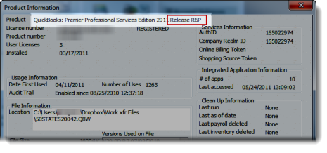 Check QuickBooks verison