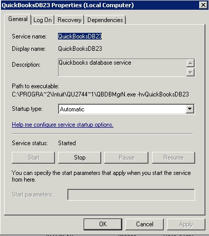 QuickBooks DB Properties