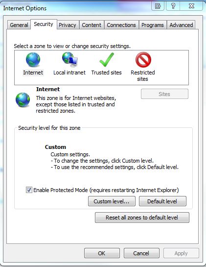 internet security tab
