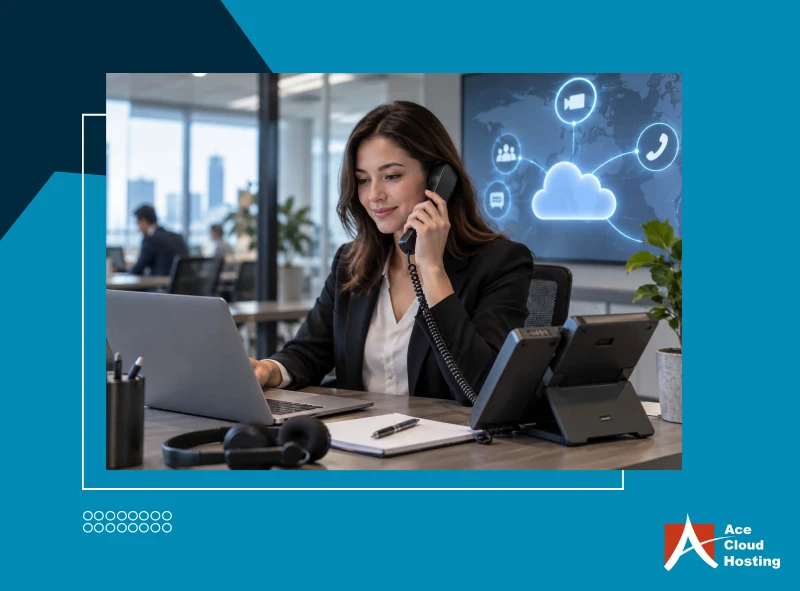 Hosted PBX business communication system for streamlined