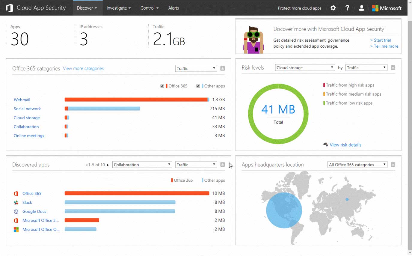 Monitor Activity With Office 365 Cloud App Security