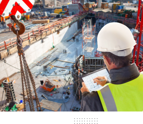 engineer working on construction site