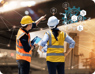 construction engineer discussing cloud