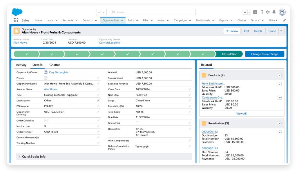 salesforce crm connector - quickbooks enterprise feature