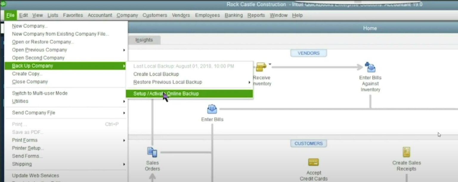 How to set up intuit data protect to back up files