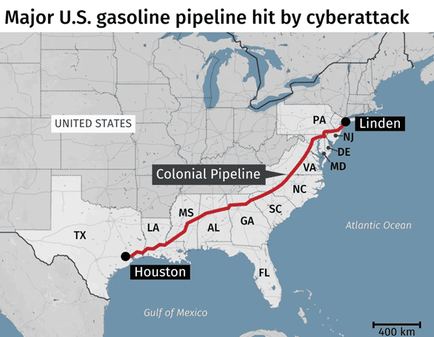 us gasoline pipeline hit by cyberattack