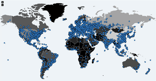 wannacry cyberattack outbreak map