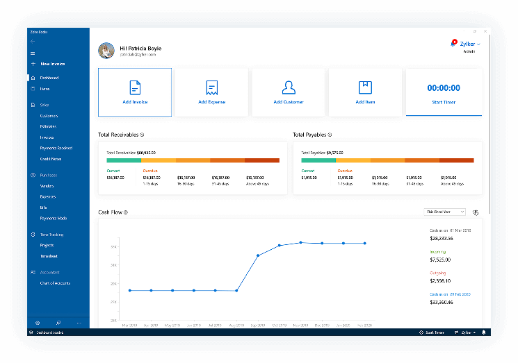 zoho books - alternative to qb online
