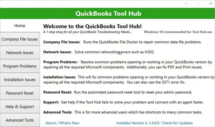 Download the latest version of&nbsp;QuickBooks Tool Hub&nbsp;from Intuit’s official website.