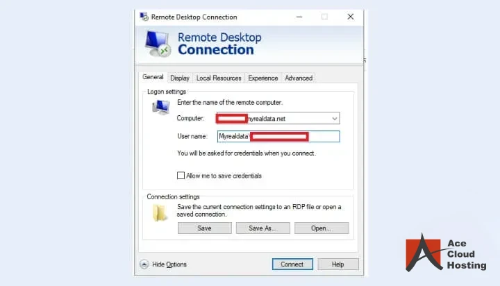 open remote desktop connection