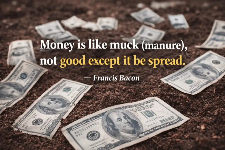 humorous quotes about money - it is like muck by francis bacon