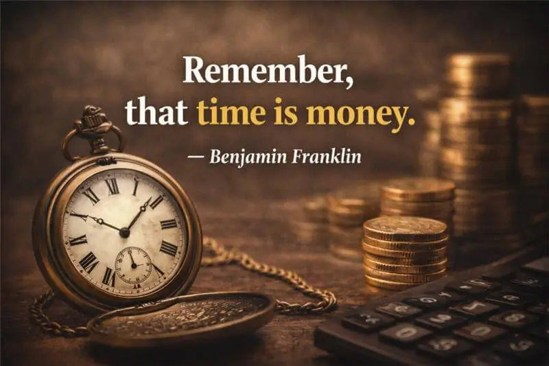 quotes about the money - time is money by benjamin franklin