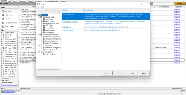 eorganizer intuit lacerte client communication feature