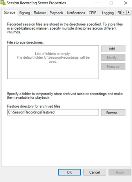 open-session-recording-server-properties